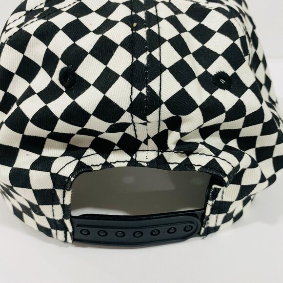 Checkered Black & White Snapback Hat By Goodtimes Supply - Picture 3 of 6